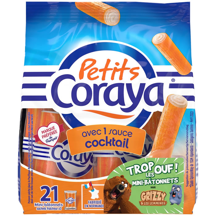 CORAYA – Petits Bâtonnets de surimi et sauce cocktail 210 g