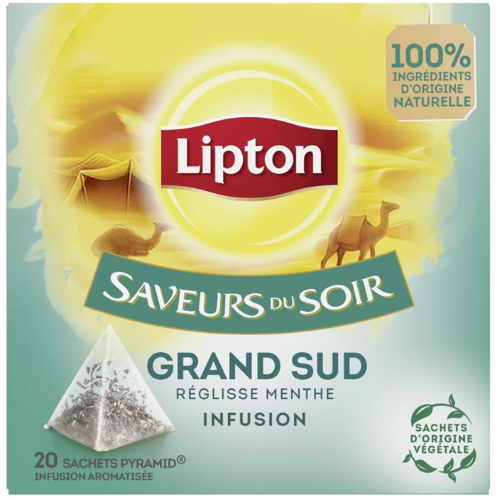 LIPTON Saveurs du Soir Infusion de thé, réglisse et menthe (20 sachets, 32g)