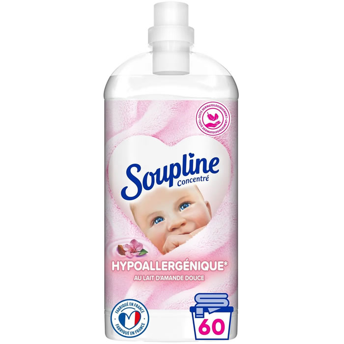 SOUPLINE Adoucissant concentré lait d’amande douce 60 lavages