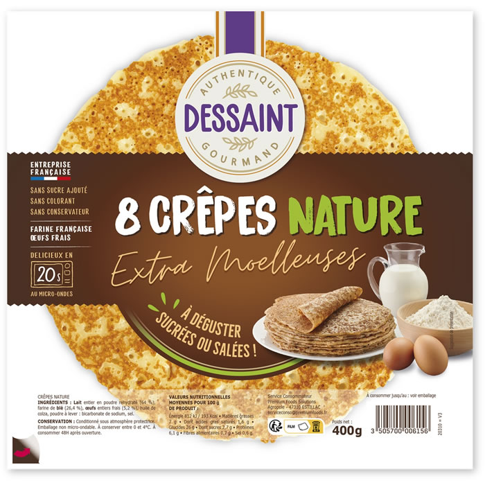 DESSAINT TRAITEUR – Crêpes nature sans sucres ajoutés 400g