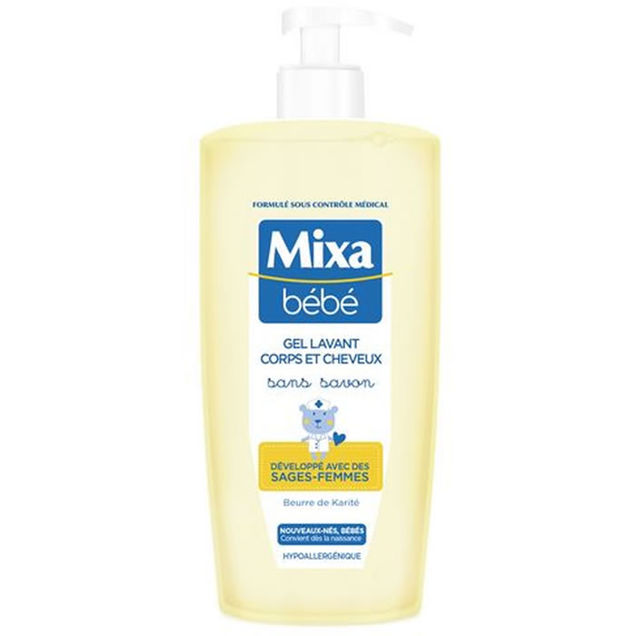 MIXA Bébé – Gel douche et shampoing 2en1 doux beurre de karité 750 ml