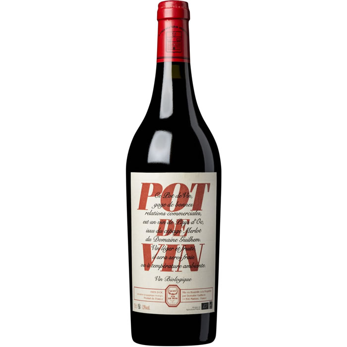 Vin rouge bio IGP PAYS D’OC Château Guilhem – Pot de vin 75 cl