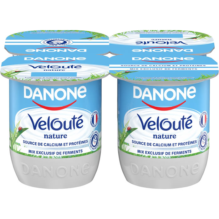 Yaourts brassés nature 4 x 125 g – DANONE Velouté