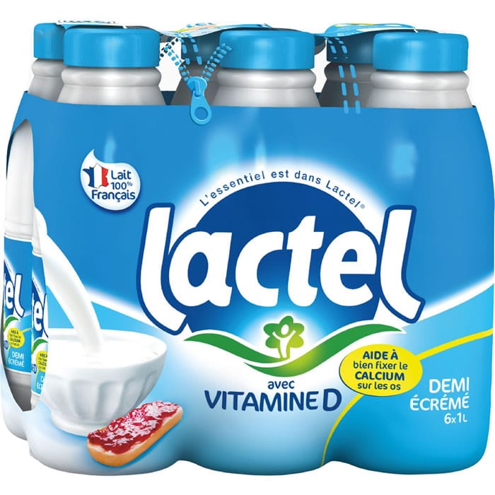 LACTEL Lait demi-écrémé UHT 6×1 L
