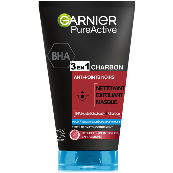 GARNIER Skin Active – Nettoyant exfoliant masque 3 en 1 intensif 150 ml