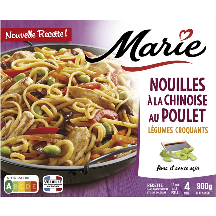 MARIE – Nouilles à la chinoise au poulet et légumes 900g
