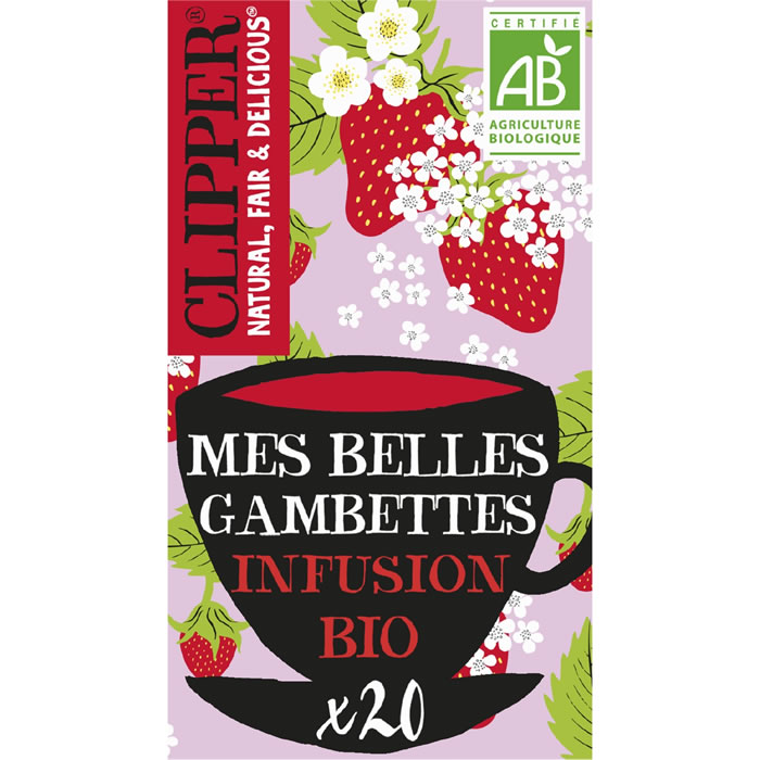 CLIPPER Infusion de fraise et fleur de sureau bio (20 sachets, 40g)