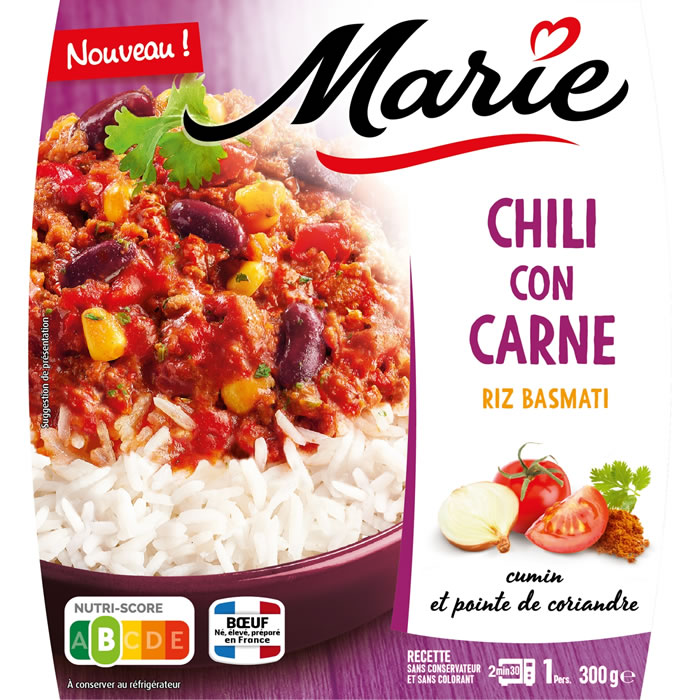 MARIE – Riz basmati et chili con carne 300g