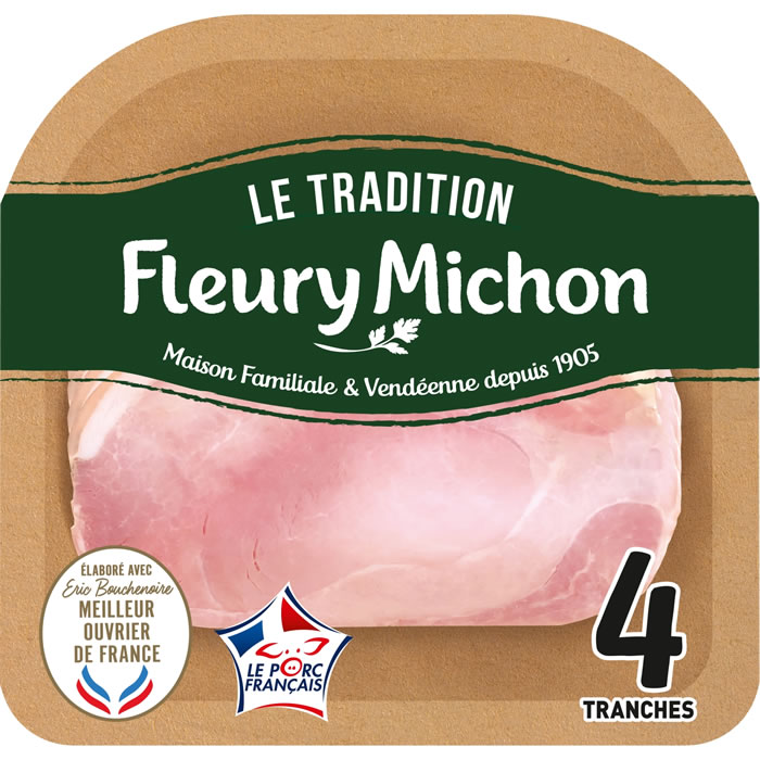 FLEURY MICHON Le Tradition – Jambon avec couenne (160 g)