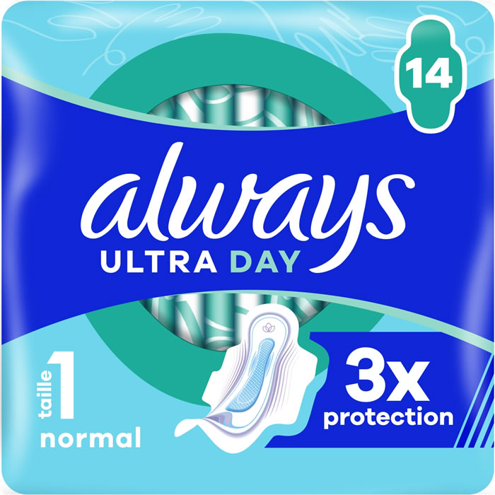ALWAYS Ultra Day Serviettes hygiéniques normal avec ailettes x14
