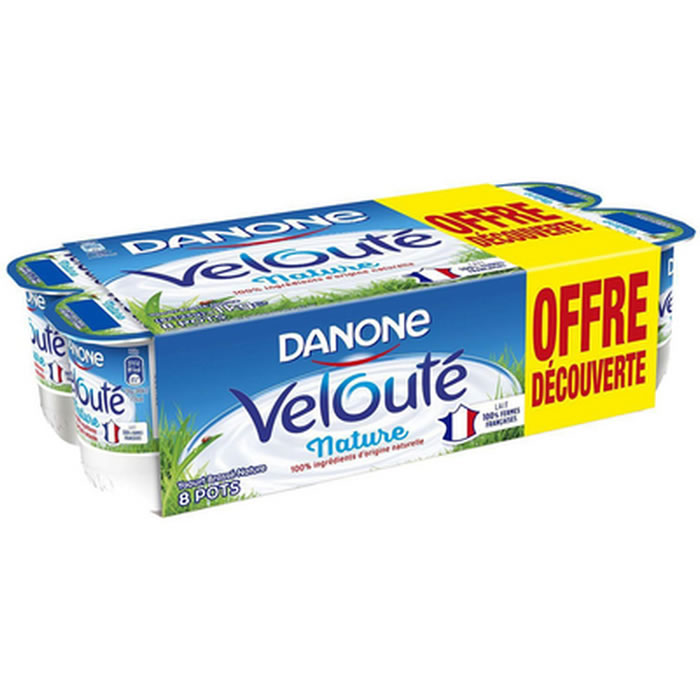 DANONE Velouté – Yaourts brassés nature 8 x 125 g