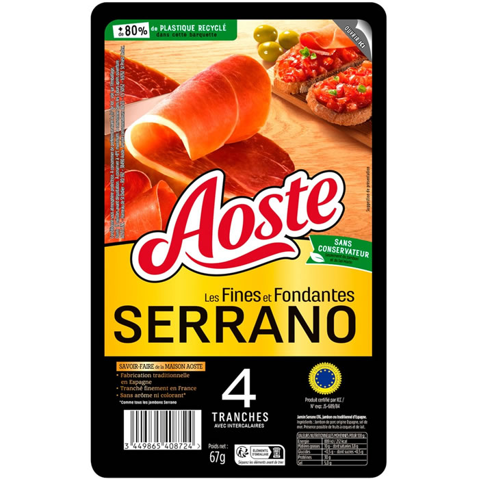 AOSTE – Jambon serrano (67 g)