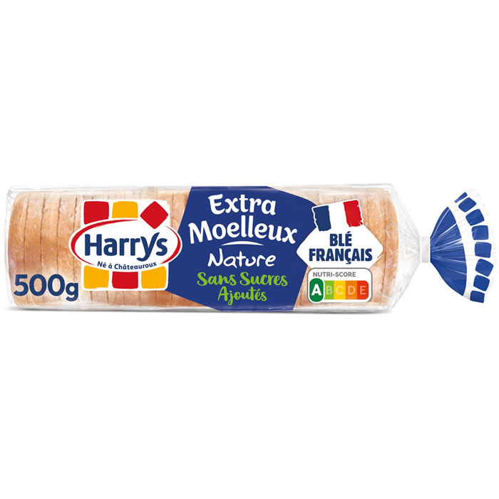 Harrys Extra Moelleux – Pain de mie nature sans sucres ajoutés Grand Format 500g