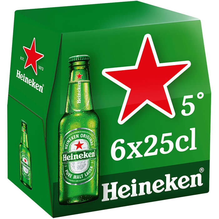 HEINEKEN – Bière blonde 6 x 25 cl