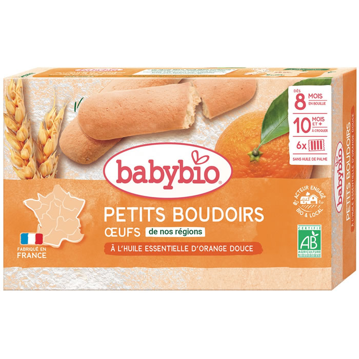 BABYBIO – Boudoirs à l’huile essentielle d’orange douce dès 8 mois bio 120g
