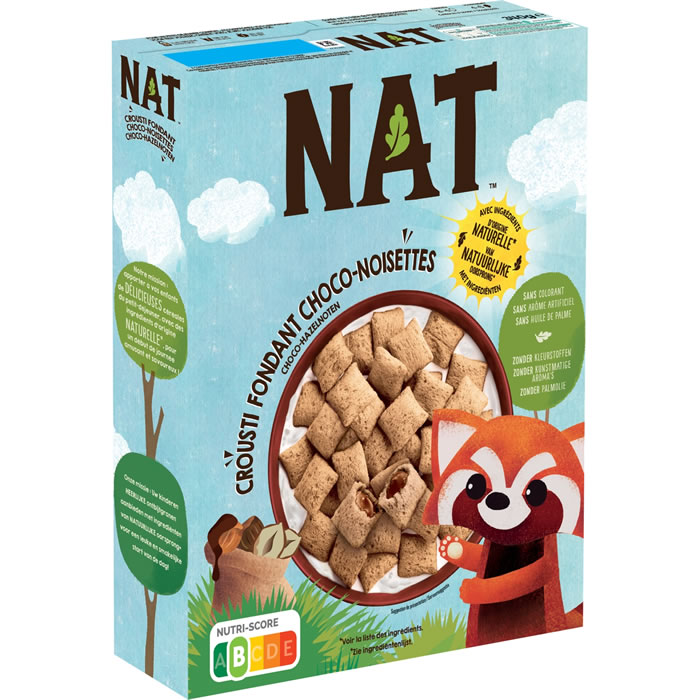 NAT – Céréales fourrées au chocolat et noisettes 340 g