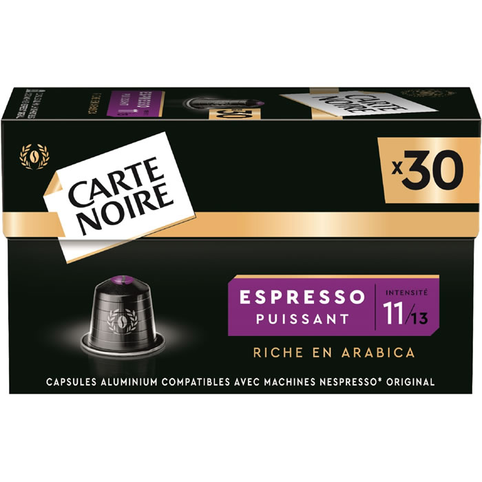 CARTE NOIRE – Capsules de café espresso puissant N°11 (30 capsules)