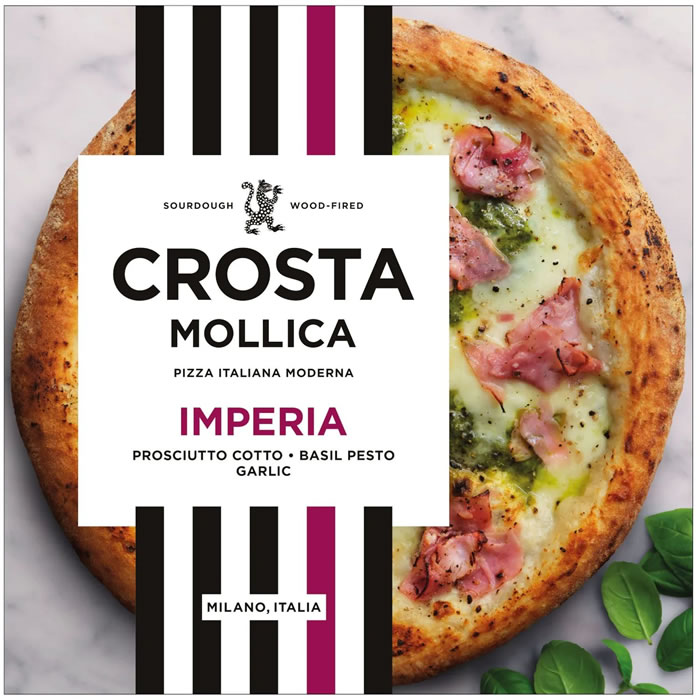 CROSTA & MOLLICA – Pizza imperia jambon, crème à l’ail et pesto au basilic (419g)