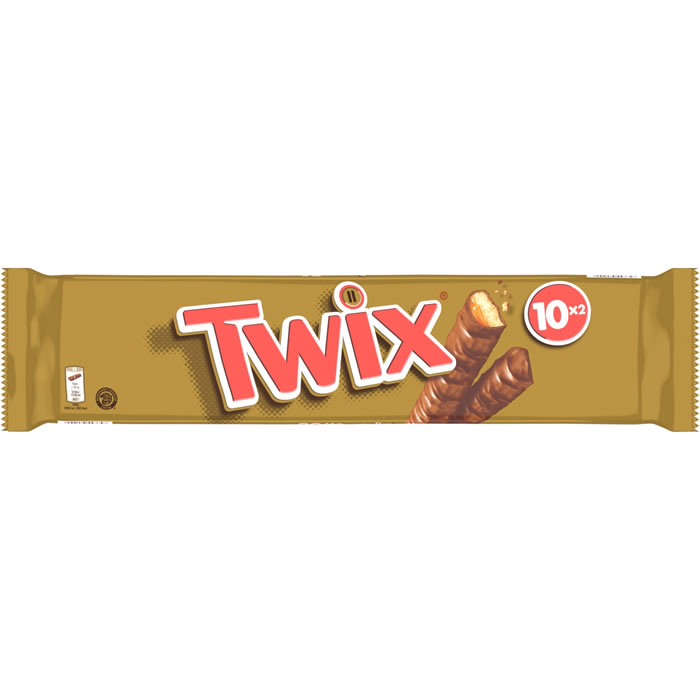 TWIX Barres chocolatées caramel et biscuit 10x2x25g