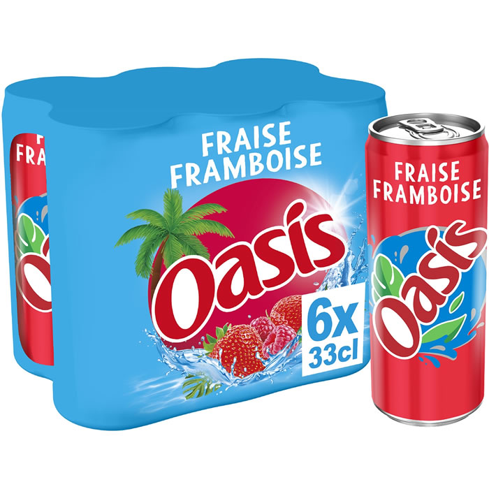 OASIS – Boisson à la fraise et framboise 6 x 33 cl