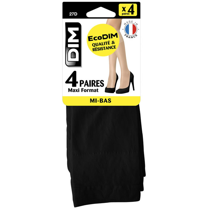 DIM Ecodim Mi-bas en mousse noir taille 35-41 28D x4