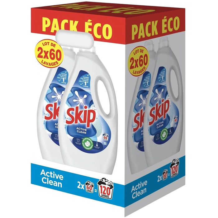 SKIP Active Clean Lessive liquide 5 L 120 lavages