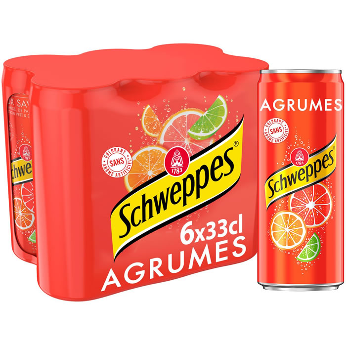 SCHWEPPES – Boisson gazeuse aux 4 agrumes 6 x 33 cl