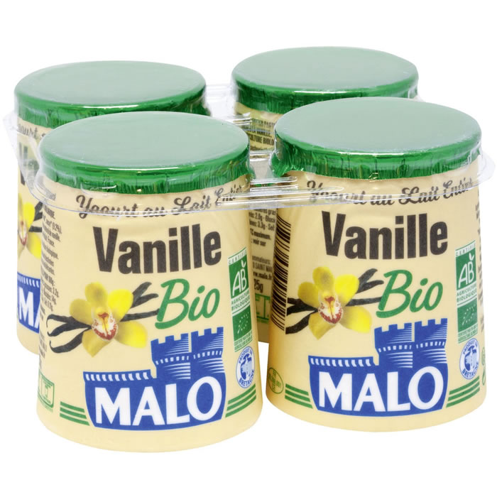 MALO – Yaourts aromatisés à la vanille 4 x 125 g