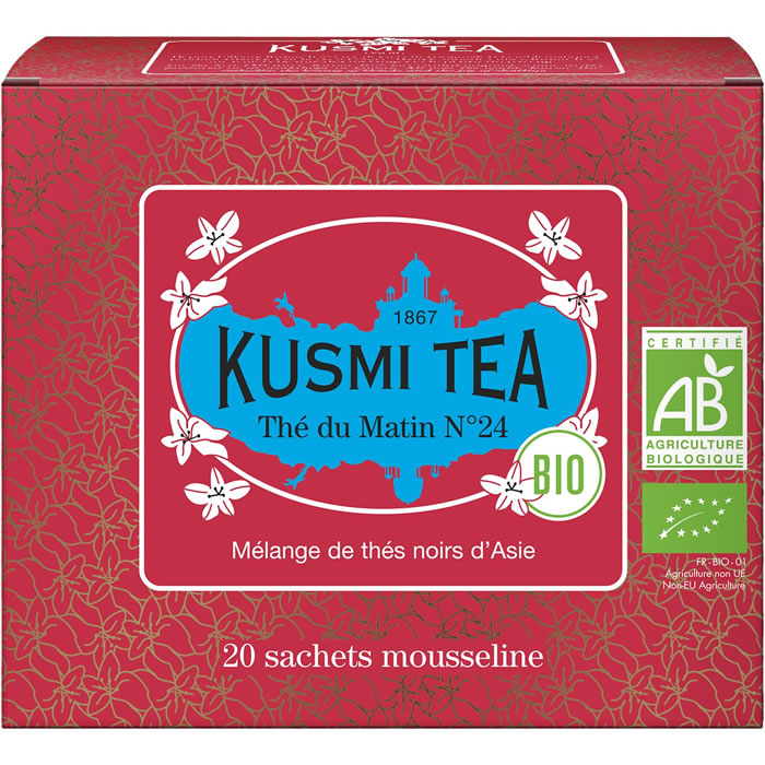 KUSMI TEA Thé du matin N°24 – Mélange de thés noirs d’Asie bio (40g)