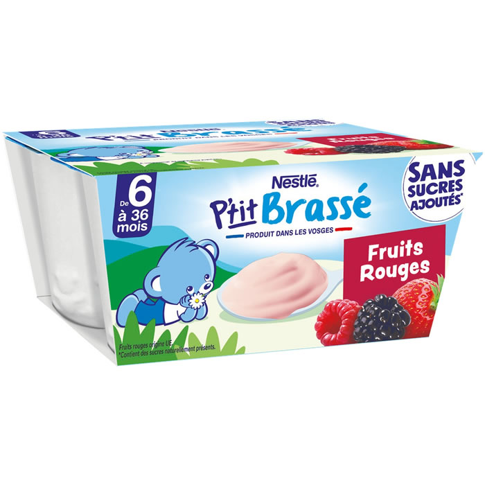 NESTLE P’tit Brassé – Dessert aux fruits rouges 4 x 90 g