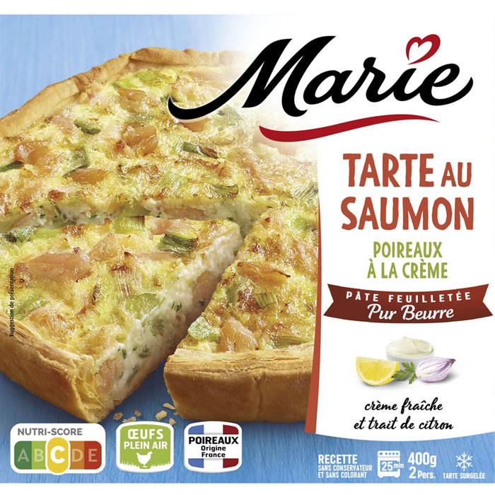 MARIE – Tarte au saumon, poireaux à la crème 400g
