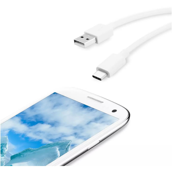QILIVE Câble de charge de téléphone USB-C blanc 1.2m