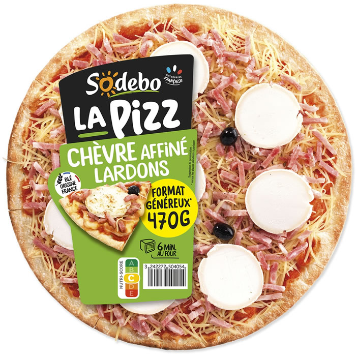 SODEBO La Pizz – Pizza chèvre et lardons 470g