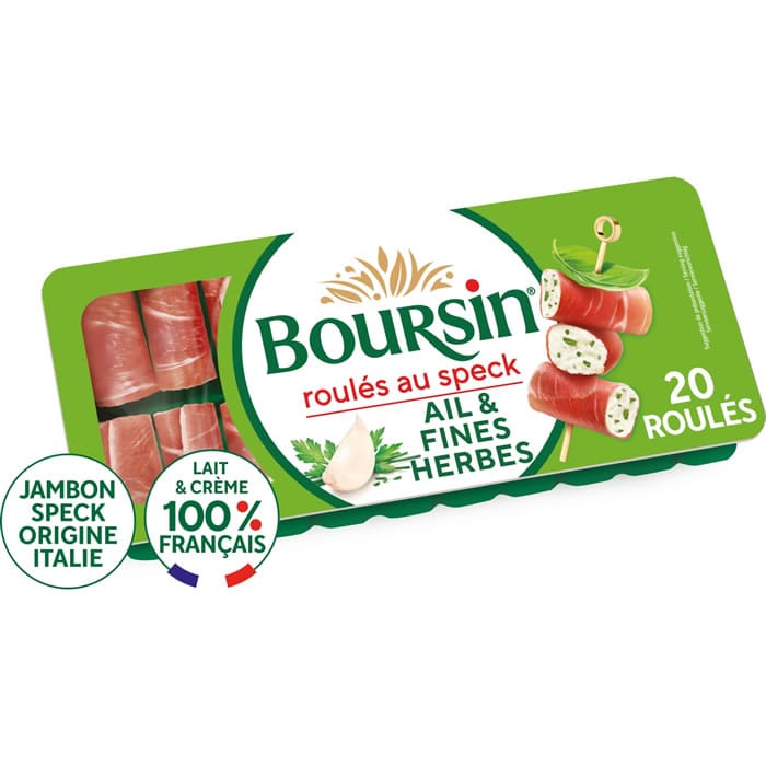 BOURSIN – Roulés de jambon fumé à l’ail et fines herbes 100g