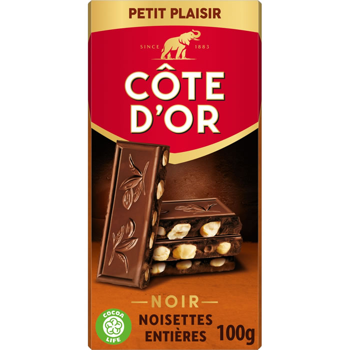 CÔTE D’OR – Chocolat noir noisettes entières 100g