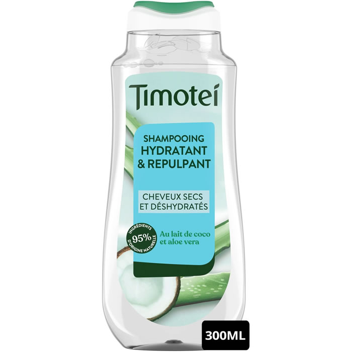 TIMOTEI – Shampoing hydratant et repulpant à la coco et aloe vera 300 ml