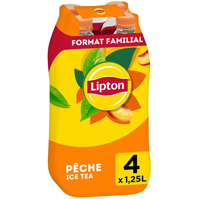 LIPTON Ice Tea – Thé glacé aromatisé à la pêche 4 x 1,25 L