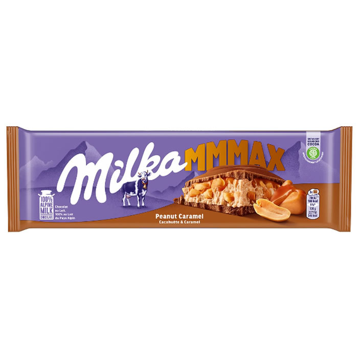 MILKA Mmmax – Tablette de chocolat au lait aux cacahuètes et caramel 276g
