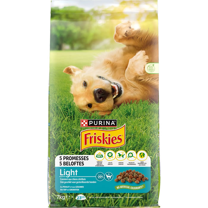 PURINA Friskies – Croquettes pour chien adulte au poulet et légumes (7 kg)