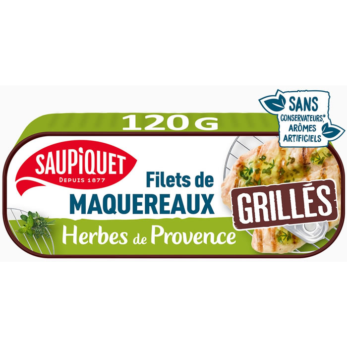 SAUPIQUET – Filets de maquereaux grillés aux herbes de Provence 120g