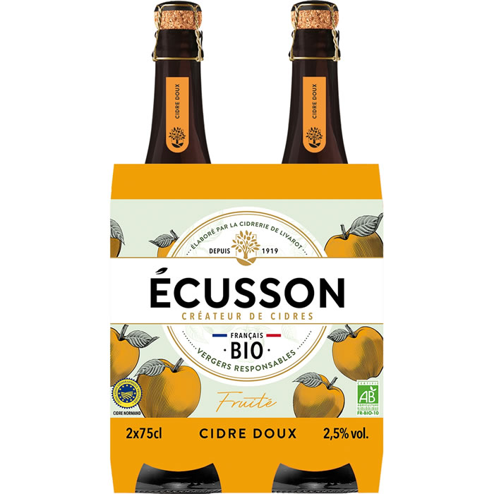ECUSSON – Cidre doux IGP bio 2 x 75 cl