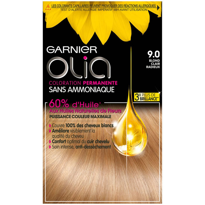 GARNIER Olia – Coloration permanente blond clair radieux 9.0