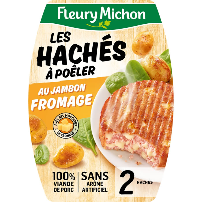 FLEURY MICHON – Hachés de jambon et fromage à poêler 2 x 90 g
