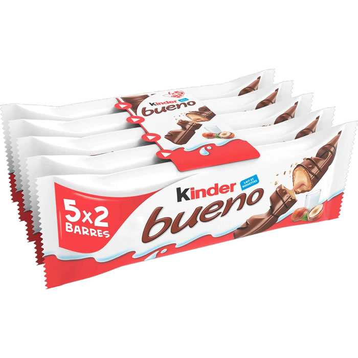 KINDER Bueno Barres chocolatées au lait et noisettes 10x22g