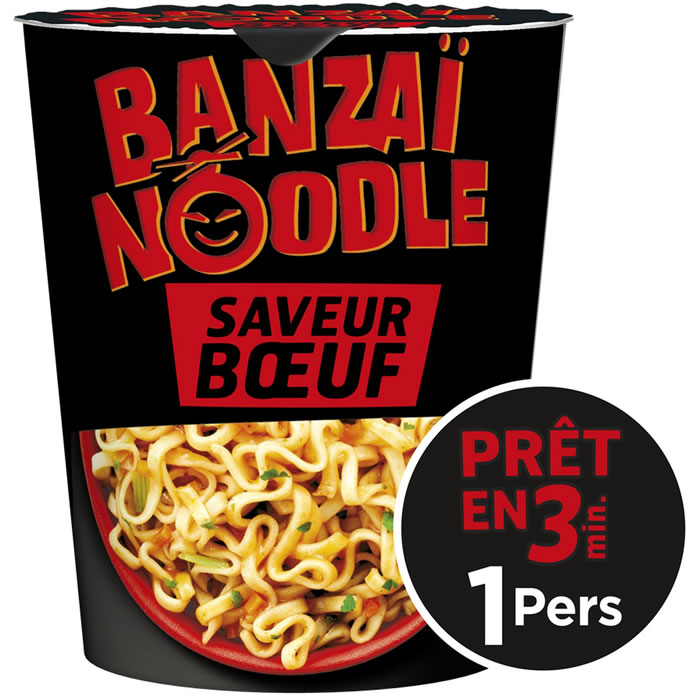 BANZAI NOODLE – Nouilles saveur boeuf 67g