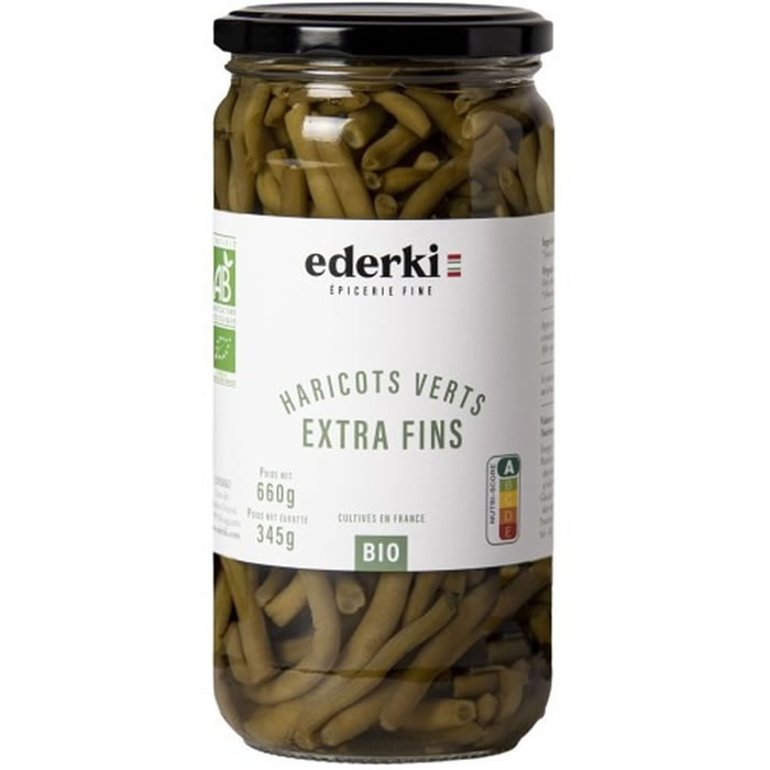 EDERKI – Haricots verts extra-fins coupés bio 660 g