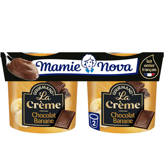 Mamie Nova – Crème dessert au chocolat et banane 2x150g