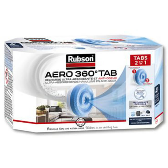 RUBSON Aero 360° Tab Recharge anti‑odeur (Lot de 4)