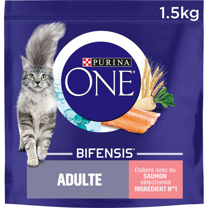 PURINA ONE – Croquettes adulte au saumon (1,5 kg)