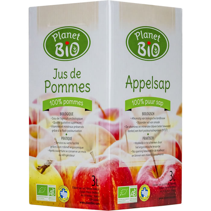 PLANET BIO – Jus de pommes bio 3 L